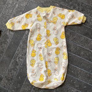 Duck print fleece sleep sack 3-6 months